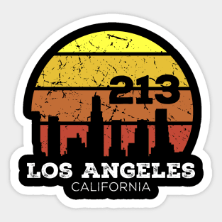 Los Angeles California 213 Area Code Sunset Sticker